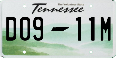 TN license plate D0911M