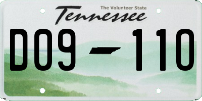 TN license plate D0911O