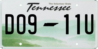 TN license plate D0911U