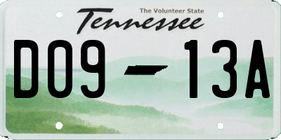 TN license plate D0913A
