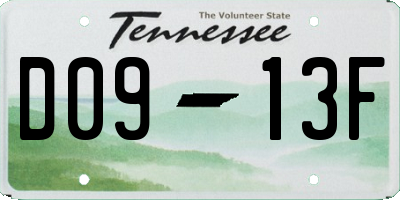 TN license plate D0913F