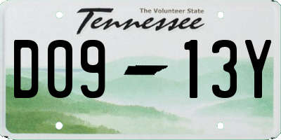 TN license plate D0913Y