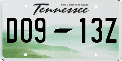 TN license plate D0913Z
