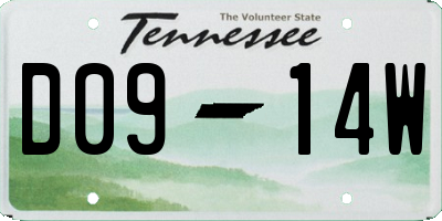 TN license plate D0914W