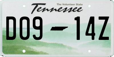 TN license plate D0914Z