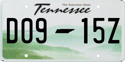 TN license plate D0915Z