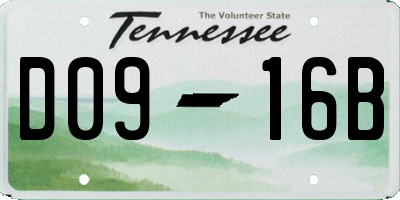 TN license plate D0916B