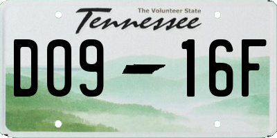 TN license plate D0916F