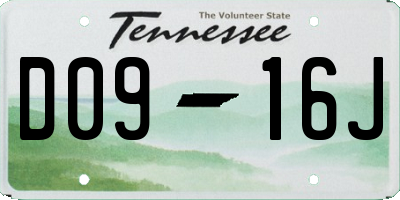 TN license plate D0916J