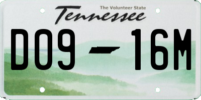 TN license plate D0916M