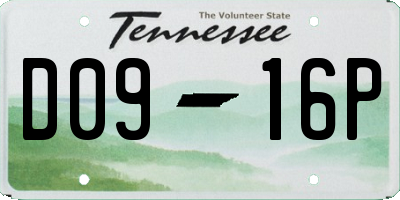 TN license plate D0916P