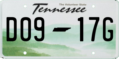 TN license plate D0917G