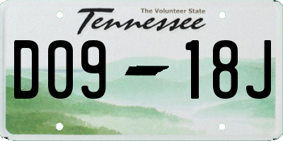 TN license plate D0918J