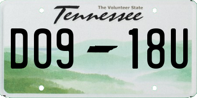 TN license plate D0918U