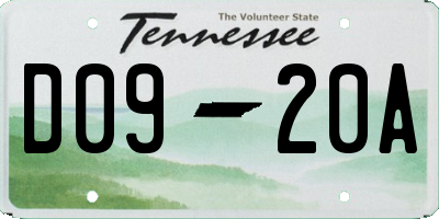 TN license plate D0920A