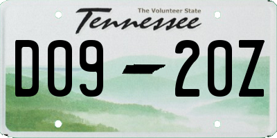 TN license plate D0920Z