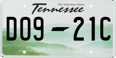 TN license plate D0921C