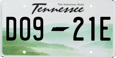 TN license plate D0921E