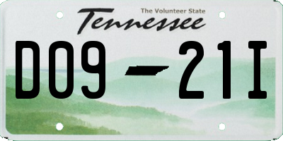 TN license plate D0921I