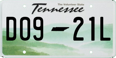 TN license plate D0921L