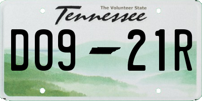 TN license plate D0921R