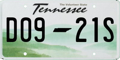 TN license plate D0921S
