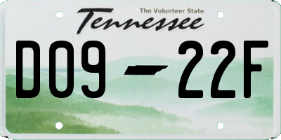 TN license plate D0922F