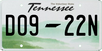 TN license plate D0922N