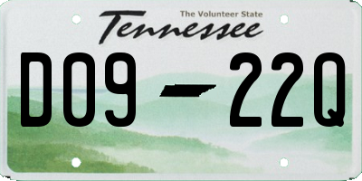 TN license plate D0922Q