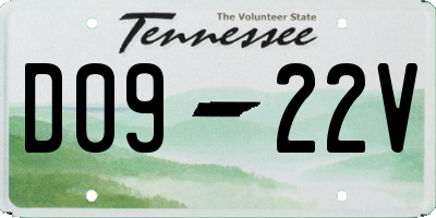 TN license plate D0922V