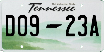 TN license plate D0923A
