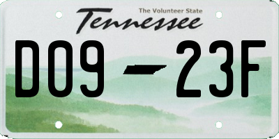 TN license plate D0923F