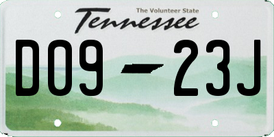 TN license plate D0923J