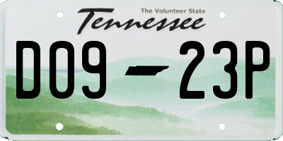 TN license plate D0923P