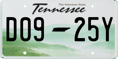 TN license plate D0925Y