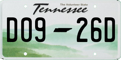 TN license plate D0926D