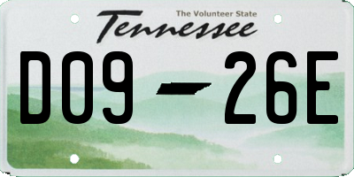 TN license plate D0926E