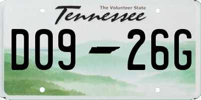 TN license plate D0926G