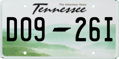 TN license plate D0926I