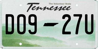 TN license plate D0927U