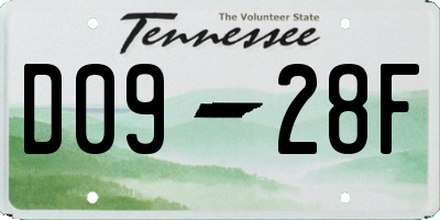 TN license plate D0928F