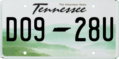 TN license plate D0928U