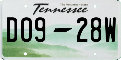 TN license plate D0928W