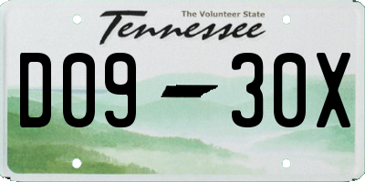TN license plate D0930X