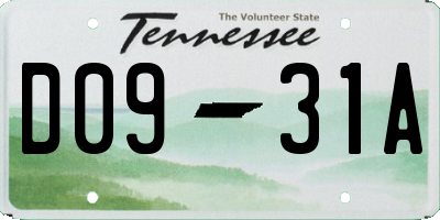 TN license plate D0931A