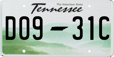 TN license plate D0931C