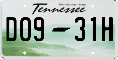 TN license plate D0931H