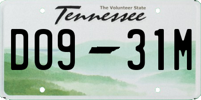 TN license plate D0931M