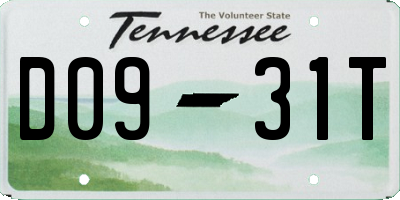 TN license plate D0931T