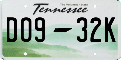 TN license plate D0932K